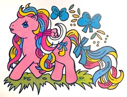 Size: 1280x972 | Tagged: safe, curly locks, pony, g1, official, brush and grow pony, female, scan, solo