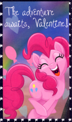 Size: 268x449 | Tagged: safe, pinkie pie, earth pony, pony, g4, my little pony: the movie, official, female, holiday, scan, solo, valentine's day, valentine's day card