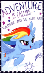 Size: 268x449 | Tagged: safe, rainbow dash, pony, g4, my little pony: the movie, official, female, holiday, scan, solo, valentine's day, valentine's day card