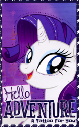Size: 268x429 | Tagged: safe, rarity, pony, g4, my little pony: the movie, official, female, holiday, scan, solo, valentine's day, valentine's day card