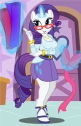 Size: 792x1224 | Tagged: safe, artist:flash equestria photography, rarity, unicorn, anthro, unguligrade anthro, g4, breasts, busty rarity, clothes, equestria girls outfit, female, glasses, levitation, magic, solo, telekinesis