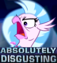 Size: 688x766 | Tagged: safe, edit, edited screencap, screencap, silverstream, classical hippogriff, hippogriff, g4, what lies beneath, absolutely disgusting, cute, diastreamies, female, meme, rage, reaction image, silverrage