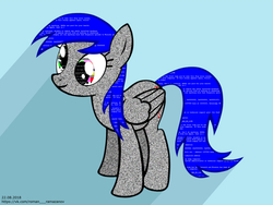 Size: 4096x3072 | Tagged: safe, artist:rony ram, derpy hooves, pegasus, pony, g4, blue screen of death, female, mare, recolor, simple background, solo