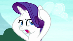 Size: 1280x720 | Tagged: safe, screencap, rarity, pony, unicorn, g4, yakity-sax, covering eyes, female, mare, open mouth, solo