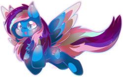 Size: 2875x1804 | Tagged: safe, artist:mangogryph, oc, oc only, pegasus, pony, chibi, cross-eyed, flying, happy, simple background, smiling, solo, transparent background, wings
