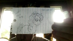 Size: 1280x720 | Tagged: safe, artist:christibailey, artist:poundcakemlp2000, oc, oc only, oc:thomasseidler, oc:thomastheautisticunicorn, pony, unicorn, curly hair, cute, glasses, handsome, lined paper, solo, thomas, traditional art