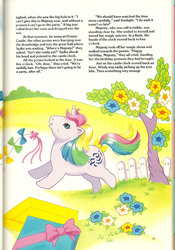 Size: 692x989 | Tagged: safe, windy (g1), pony, g1, official, female, majesty's birthday party, scan, solo, story