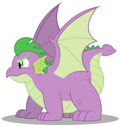 Size: 3617x3730 | Tagged: safe, artist:aleximusprime, spike, dragon, g4, adult, adult spike, all fours, angry, chubby, fat, fat spike, high res, male, older, older spike, plump, protecting, simple background, solo, transparent background, vector, winged spike, wings