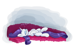 Size: 1800x1200 | Tagged: safe, artist:heir-of-rick, rarity, pony, unicorn, g4, atg 2018, descriptive noise, female, mare, newbie artist training grounds, on back, sleeping, snoring, solo