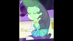 Size: 1280x720 | Tagged: safe, edit, edited screencap, screencap, rarity, driving miss shimmer, equestria girls, equestria girls series, g4, animated, bracelet, cropped, cute, dancing, dancity, driving miss shimmer: rarity, female, geode of shielding, happy, jewelry, music, party soft, raribetes, smiling, sound, webm