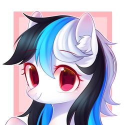 Size: 1500x1500 | Tagged: safe, artist:leafywind, oc, oc only, oc:whale fall, pony, blushing, bust, cute, ear fluff, female, looking at you, mare, portrait, smiling, solo