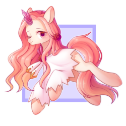 Size: 2000x2000 | Tagged: safe, artist:leafywind, oc, oc only, oc:skoly, earth pony, pony, blushing, clothes, commission, crystal, cute, female, flower, flower in hair, high res, looking at you, mare, one eye closed, simple background, smiling, solo, starry eyes, transparent background, wingding eyes, wink