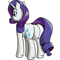 Size: 1280x1280 | Tagged: safe, artist:mkogwheel, part of a set, rarity, pony, g4, 8 angles of pony collaboration, butt, female, plot, simple background, solo, transparent background
