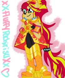 Size: 1024x1229 | Tagged: safe, artist:xxfluffypachirisuxx, sunset shimmer, equestria girls, g4, my little pony equestria girls: legend of everfree, boots, clothes, crystal guardian, female, ponied up, shoes, simple background, solo, transparent background