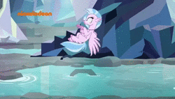 Size: 636x360 | Tagged: safe, screencap, silverstream, storm king, hippogriff, seapony (g4), g4, what lies beneath, animated, illusion, seapony silverstream, shadow, silhouette, sound, storm guard, transformation, webm