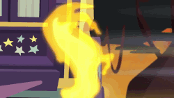Size: 960x540 | Tagged: safe, screencap, starlight glimmer, trixie, pony, unicorn, g4, road to friendship, season 8, animated, close-up, cute, diatrixes, dodge, duo, female, fire, flame geyser, gif, glimmerbetes, mare, mist, singing, smiling, song, swamp, tree, trixie's wagon, vine, wagon, we're friendship bound