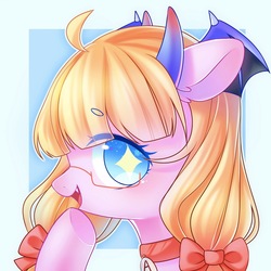 Size: 1500x1500 | Tagged: safe, artist:leafywind, oc, oc only, pony, bow, bowtie, bust, cute, female, glasses, looking at you, mare, open mouth, portrait, solo