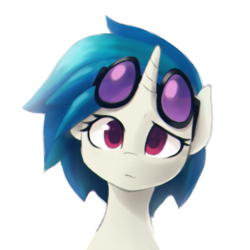 Size: 1136x1136 | Tagged: safe, artist:stardep, dj pon-3, vinyl scratch, pony, unicorn, confused, cute, female, glasses, looking at you, mare, raised eyebrow, simple background, solo, vinylbetes, white background