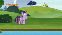 Size: 600x338 | Tagged: safe, screencap, spike, twilight sparkle, alicorn, dragon, pony, father knows beast, g4, animated, crash, crash landing, duo, falling with style, female, gif, mare, nickelodeon, screen shake, twilight sparkle (alicorn), winged spike, wings