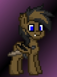 Size: 409x553 | Tagged: safe, oc, oc only, oc:steel crescent, bat pony, pony, pony town, 16-bit, bat pony oc, bat wings, ear fluff, male, pixel pony, simple background, solo, sword, weapon