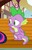 Size: 372x578 | Tagged: safe, screencap, spike, twilight sparkle, alicorn, dragon, pony, g4, my little pony: friendship is magic, yakity-sax, claws, male, offscreen character, sitting, twilight sparkle (alicorn), winged spike, wings