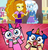 Size: 626x648 | Tagged: safe, artist:themexicanpunisher, edit, screencap, adagio dazzle, sweetie belle, trixie, equestria girls, g4, my little pony equestria girls: rainbow rocks, crossover, female, lego, lesbian, puppycorn, ship:triagio, shipping, the lego movie, unikitty, unikitty!