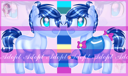 Size: 2684x1589 | Tagged: safe, artist:auroracursed, oc, oc only, earth pony, pony, adoptable, advertisement, auction, clothes, digital art, high res, male, obtrusive watermark, signature, stallion, watermark