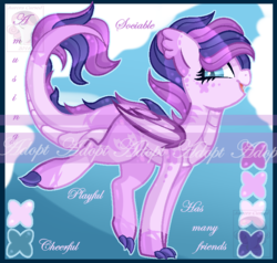 Size: 724x690 | Tagged: safe, artist:auroracursed, oc, oc only, dracony, hybrid, pony, adoptable, advertisement, auction, digital art, female, looking sideways, mare, obtrusive watermark, signature, solo, watermark