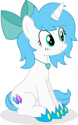 Size: 10494x16911 | Tagged: safe, artist:cirillaq, oc, oc only, oc:sapphire heart, pony, unicorn, absurd resolution, bow, female, hair bow, mare, simple background, sitting, solo, transparent background, vector