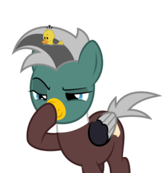 Size: 5000x5287 | Tagged: safe, artist:memely, oc, oc only, oc:dolan, oc:duk, duck pony, pony, absurd resolution, boop, duckface, glimmerposting, meme, quack, self-boop, simple background, smug, solo, the boopening, transparent background, vector