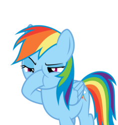 Size: 5000x5287 | Tagged: safe, artist:memely, rainbow dash, pony, g4, absurd resolution, boop, female, self-boop, simple background, smashed, smashing, smug, solo, squishy, the boopening, transparent background, vector