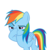 Size: 5000x5287 | Tagged: safe, artist:memely, rainbow dash, pony, g4, absurd resolution, boop, female, self-boop, simple background, smashed, smashing, smug, solo, squishy, the boopening, transparent background, vector
