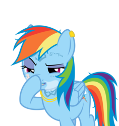 Size: 5000x5287 | Tagged: safe, artist:memely, rainbow dash, pony, g4, 6ix9ine, absurd resolution, boop, chains, female, meme, self-boop, simple background, smug, solo, tattoo, the boopening, transparent background, vector