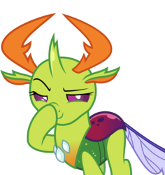 Size: 5000x5287 | Tagged: safe, artist:memely, thorax, changedling, changeling, g4, absurd resolution, boop, glimmerposting, king thorax, male, meme, self-boop, simple background, smug, solo, the boopening, transparent background, vector