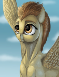 Size: 5100x6600 | Tagged: safe, spitfire, pegasus, pony, g4, absurd resolution, bust, digital, military, painting, portrait, realistic, wonderbolts