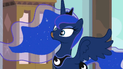 Size: 1000x562 | Tagged: safe, artist:mysticolt, princess luna, alicorn, pony, g4, animated, close-up, cute, female, gif, lunabetes, mare, mlem, silly, silly pony, solo, spread wings, tongue out, wings, youtube link