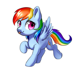 Size: 1024x1024 | Tagged: safe, artist:rikadiane, rainbow dash, pegasus, pony, g4, :p, chibi, cute, dashabetes, ear fluff, female, looking at you, mare, silly, simple background, solo, tongue out, transparent background, white outline