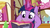 Size: 1280x720 | Tagged: safe, screencap, twilight sparkle, alicorn, pony, g4, yakity-sax, bench, book, female, glowing horn, hooves behind head, horn, levitation, lounging, magic, magic aura, ponyville, smiling, telekinesis, twilight sparkle (alicorn)