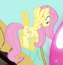 Size: 206x214 | Tagged: safe, screencap, fluttershy, pegasus, pony, g4, mmmystery on the friendship express, butt, cropped, female, flying, mare, plot, solo