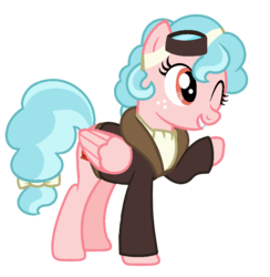 Size: 856x876 | Tagged: safe, artist:dreamybae, artist:thefanficfanpony, derpibooru exclusive, cozy glow, pegasus, pony, g4, season 8, base used, clothes, female, goggles, jacket, mare, older, older cozy glow, simple background, solo, this didn't age well, transparent background