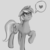 Size: 1600x1600 | Tagged: safe, artist:hardbrony, lyra heartstrings, pony, unicorn, g4, female, heart, mare, monochrome, pictogram, solo