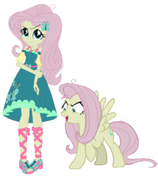 Size: 524x587 | Tagged: safe, artist:appledashian, artist:faithydash, artist:selenaede, edit, edited screencap, screencap, fluttershy, mean fluttershy, pegasus, pony, equestria girls, g4, my little pony equestria girls: better together, the mean 6, clone, clothes, equestria girls-ified, geode of fauna, magical geodes, not a vector, simple background, transparent background