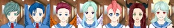 Size: 2858x470 | Tagged: safe, cozy glow, gallus, ocellus, sandbar, silverstream, smolder, yona, human, g4, humanized, pure concentrated unfiltered evil of the utmost potency, rinmarugames, student six