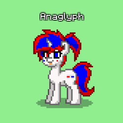 Size: 759x760 | Tagged: safe, oc, oc:anaglyph, pony, unicorn, pony town, :p, cute, heterochromia, silly, tongue out