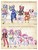 Size: 3106x4096 | Tagged: safe, artist:shepherd0821, pinkie pie, cat, earth pony, human, pony, anthro, semi-anthro, g4, anthro chart, anthro with ponies, clothes, cosplay, costume, crossover, deadpool, humanized, lego, marvel, pinkiepool, socks, species swap, striped socks, the lego movie, unikitty