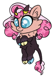 Size: 460x640 | Tagged: safe, artist:carouselunique, oc, oc only, oc:blackberry beatrice pie, parent:lord tirek, parent:pinkie pie, parents:tirekpie, simple background, solo, transparent background