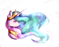 Size: 2500x2000 | Tagged: safe, artist:fireheartsk, artist:firospone, princess celestia, pony, g4, bust, ethereal mane, female, high res, jewelry, mare, regalia, simple background, solo, starry mane, transparent background