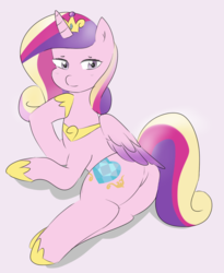 Size: 1600x1948 | Tagged: safe, artist:c0pter, princess cadance, alicorn, pony, g4, female, hoof shoes, mare, prone, solo