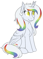 Size: 492x669 | Tagged: safe, artist:mythpony, oc, oc only, oc:crystal light, alicorn, pony, female, mare, simple background, sitting, solo, white background