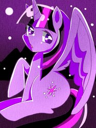 Size: 768x1024 | Tagged: safe, artist:master_0130, twilight sparkle, alicorn, pony, g4, female, looking at you, mare, solo, twilight sparkle (alicorn)